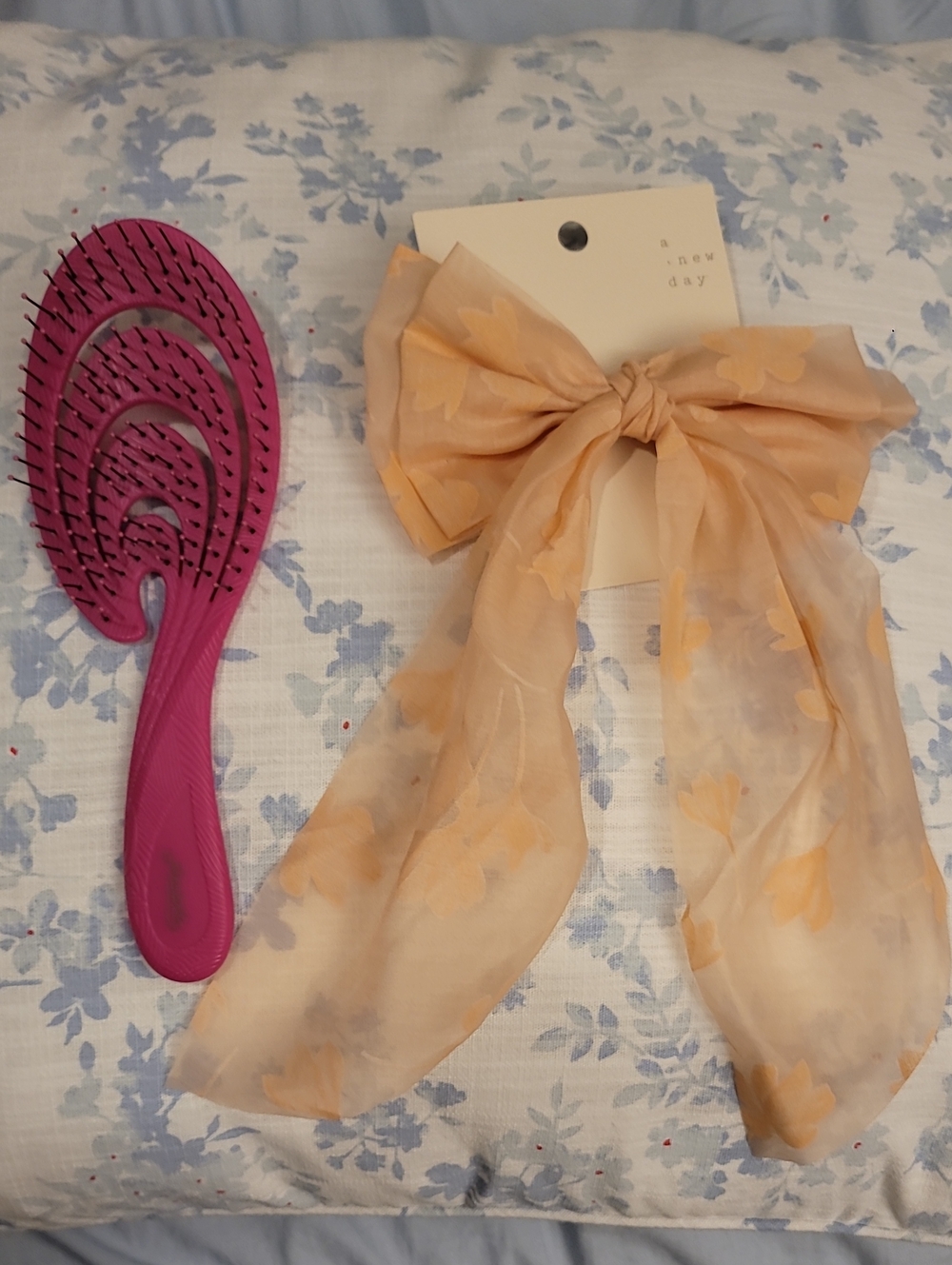 Ninabella Hair Brush, And A New Day, Elegant Peach and Floral Hair Clip Bows